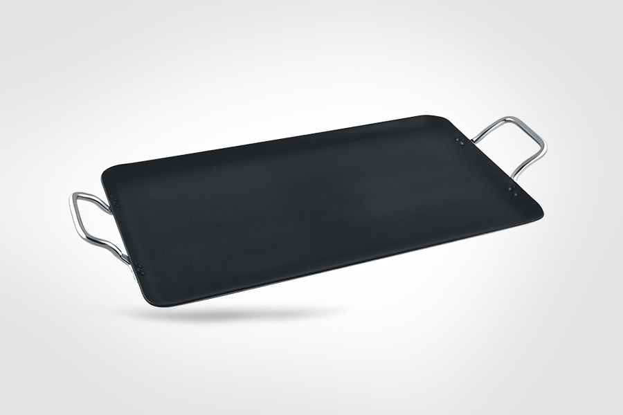 Aluminum Griddle Tray / Inside Non-Stick. With Metal Handles