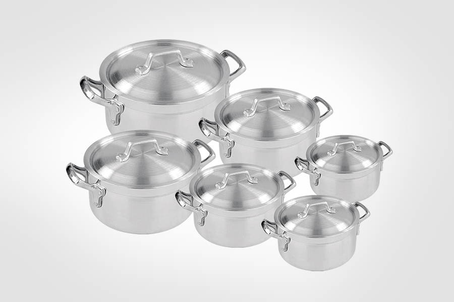 12 Pieces Aluminum Low Height Cooking Pot Set
