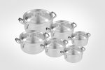 2140 | 12 Pieces Aluminum Low Height Cooking Pot Set